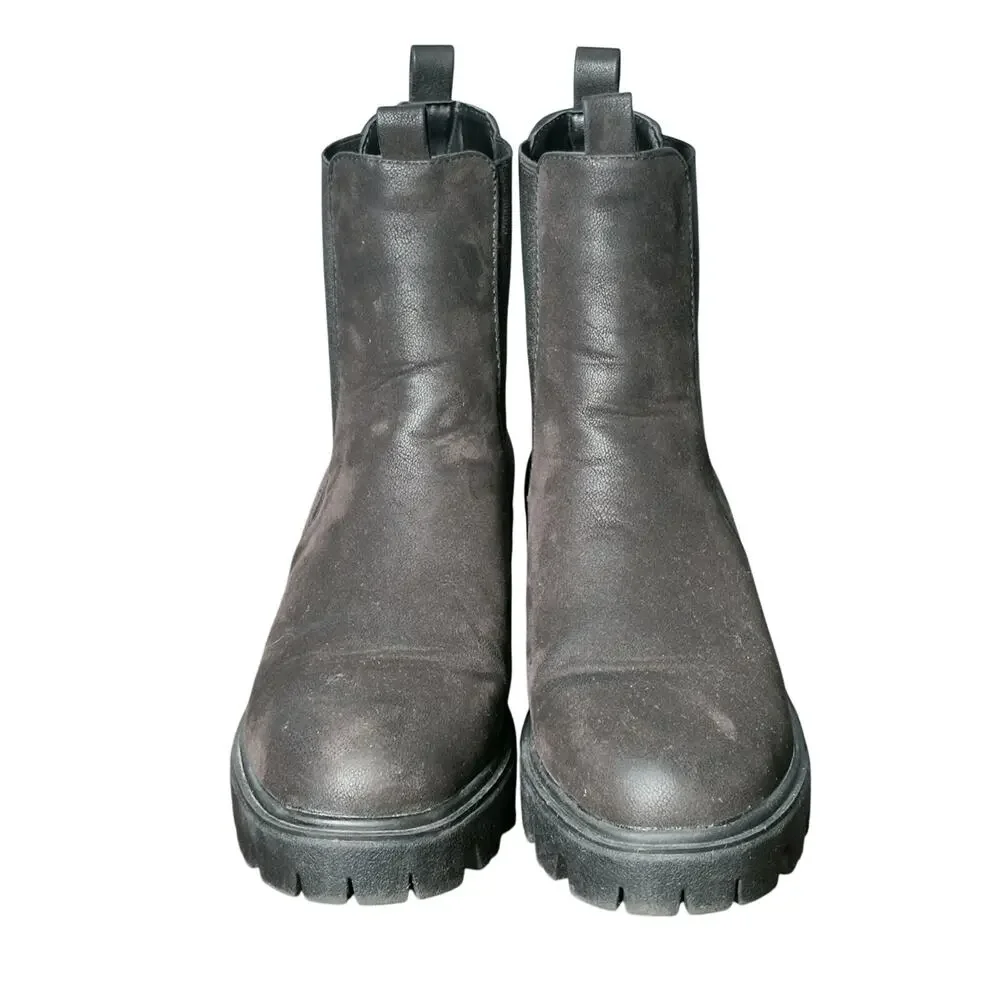 Journey Collection Ivette Boots Wmn's 8.5 Black Block heel Comfort Foam Pull on